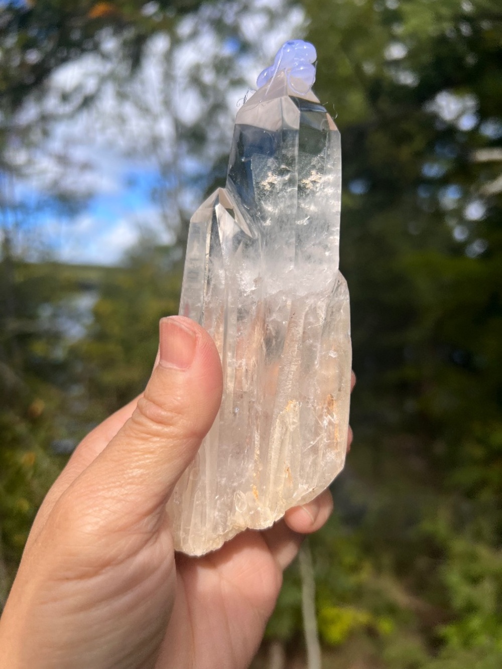 Clear (3) quartz double point | Crystal